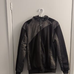Black and Gray Zip-Up Hoodie